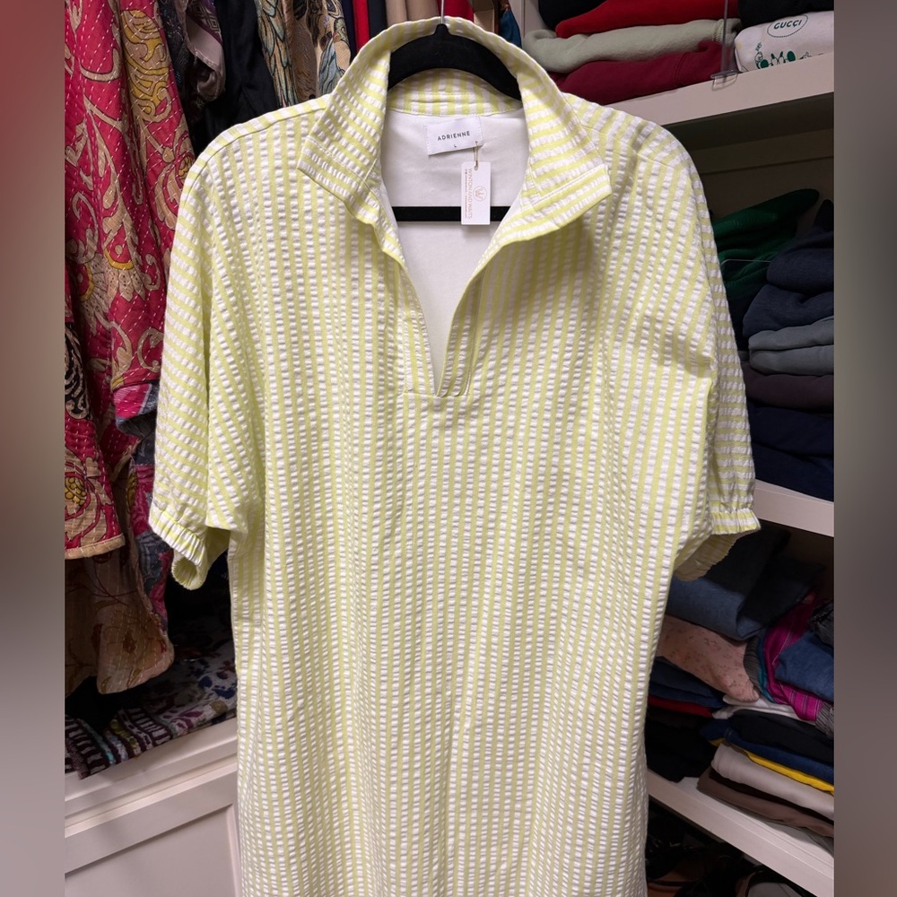 Winton and Waits Adrienne Lemon and White Striped Top